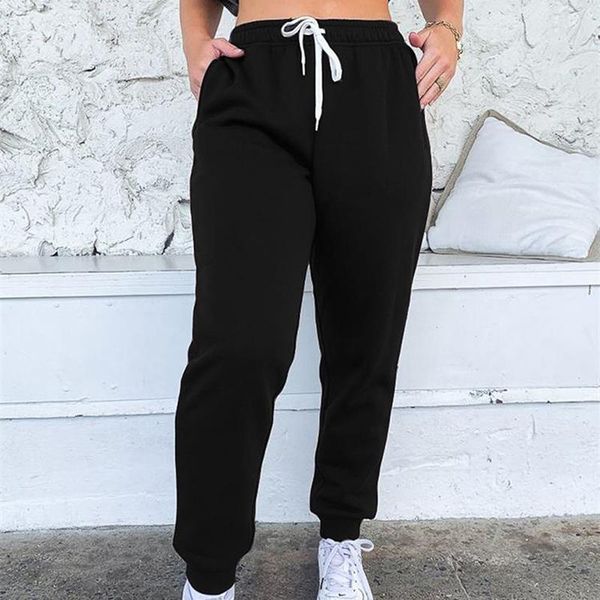 women's pants & capris thick ladies sweatpants fashion lace up solid color high wasit women trousers pockets casual female, Black;white
women's pants & capris thick ladies sweatpants fashion lace up solid color high wasit women trousers pockets casual female, Black;white