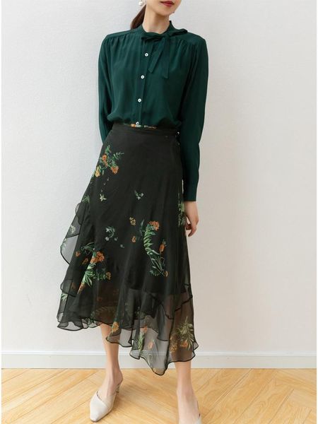 skirts 2021 women summer 100% silk skirt natural floral print wrap style mid-calf elegant real a line plus size, Black
skirts 2021 women summer 100% silk skirt natural floral print wrap style mid-calf elegant real a line plus size, Black