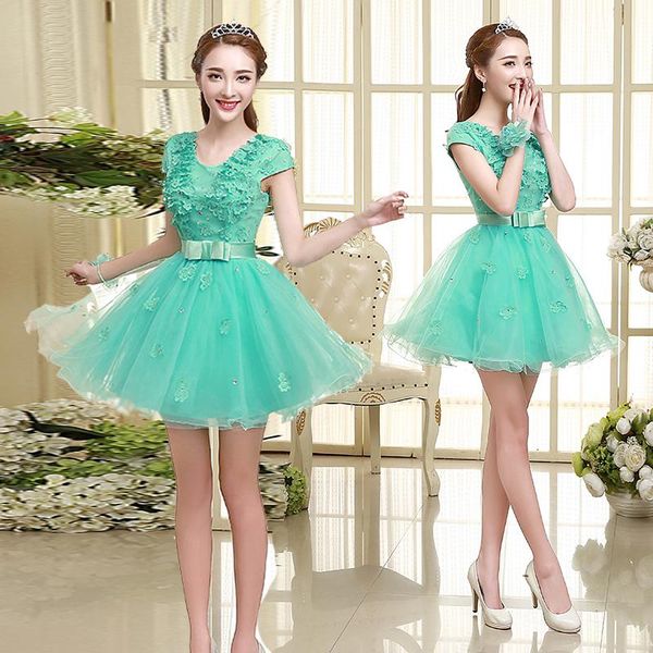 bridesmaid dress ice blue short sweat lady girl women princess banquet performance party ball gown, White;pink
bridesmaid dress ice blue short sweat lady girl women princess banquet performance party ball gown, White;pink