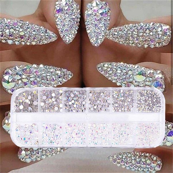 nail art decorations 2021 2 colors 12 grid 1440pcs ab crystal flat back rhinestone diamond gem 3d glitter decoration nails supplies, Silver;gold
nail art decorations 2021 2 colors 12 grid 1440pcs ab crystal flat back rhinestone diamond gem 3d glitter decoration nails supplies, Silver;gold