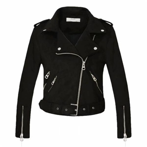 women's leather & faux zippers autumn winter womens pu jackets female short suede coats belt button fashion coat motorbike 278, Black
women's leather & faux zippers autumn winter womens pu jackets female short suede coats belt button fashion coat motorbike 278, Black