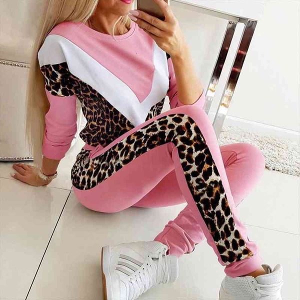 autumn round neck leopard patchwork womenpant sweatshirt sportwear tracksuit clothing, White
autumn round neck leopard patchwork womenpant sweatshirt sportwear tracksuit clothing, White