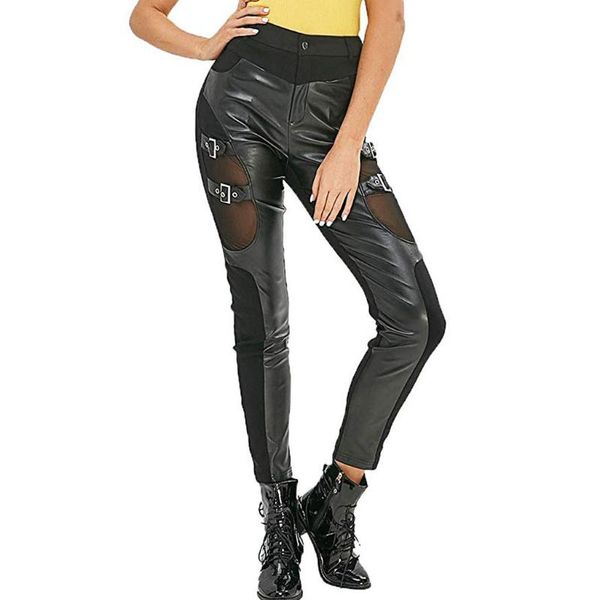 women's leggings gothic fishnet leather pants women casual pu winter female pencil trousers slim autumn high waist button, Black
women's leggings gothic fishnet leather pants women casual pu winter female pencil trousers slim autumn high waist button, Black