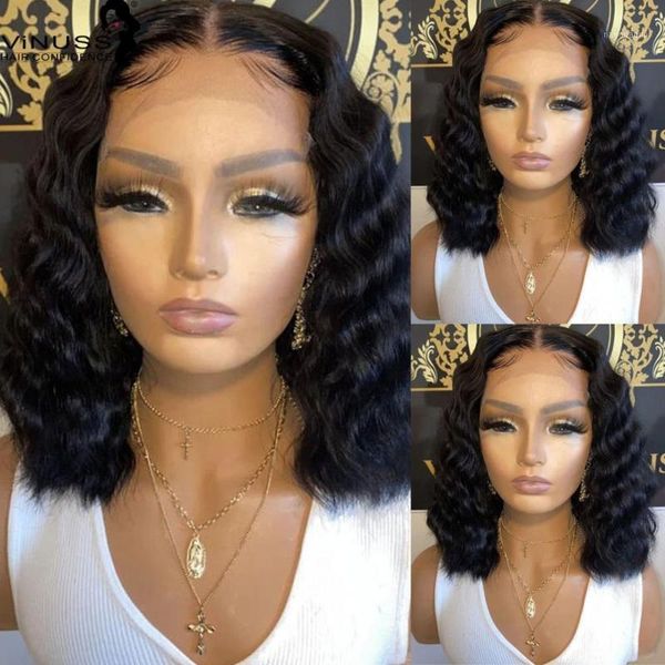 deep curly 13x6 lace front wigs for black women short bob wig remy peruvian human hair pre plucked bleach knots vi1, Black;brown
deep curly 13x6 lace front wigs for black women short bob wig remy peruvian human hair pre plucked bleach knots vi1, Black;brown