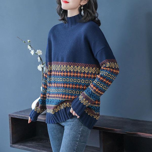 women's sweaters vintage women pullover winter striped jumpers korean style loose knitwear casual sweater pull femme, White;black
women's sweaters vintage women pullover winter striped jumpers korean style loose knitwear casual sweater pull femme, White;black
