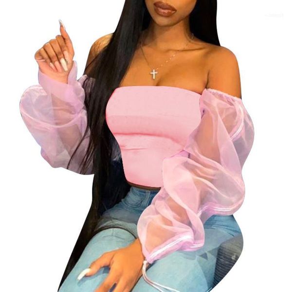 women's blouses & shirts solid color sheer mesh puff sleeve blouse shirt lantern long autumn off shoulder clubwear women blouses1, White
women's blouses & shirts solid color sheer mesh puff sleeve blouse shirt lantern long autumn off shoulder clubwear women blouses1, White