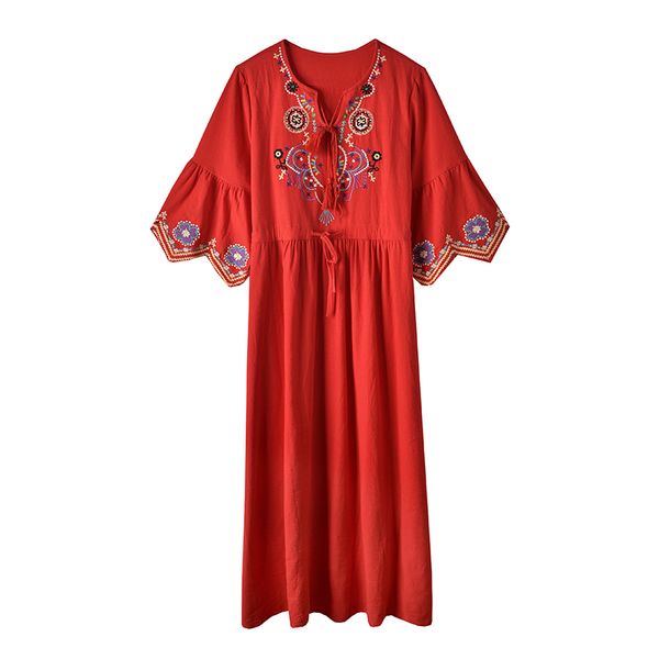 women red white o-neck bow floral embroidery half sleeve empire midi long dress indie folk holiday summer d2495 210514, Black;gray
women red white o-neck bow floral embroidery half sleeve empire midi long dress indie folk holiday summer d2495 210514, Black;gray