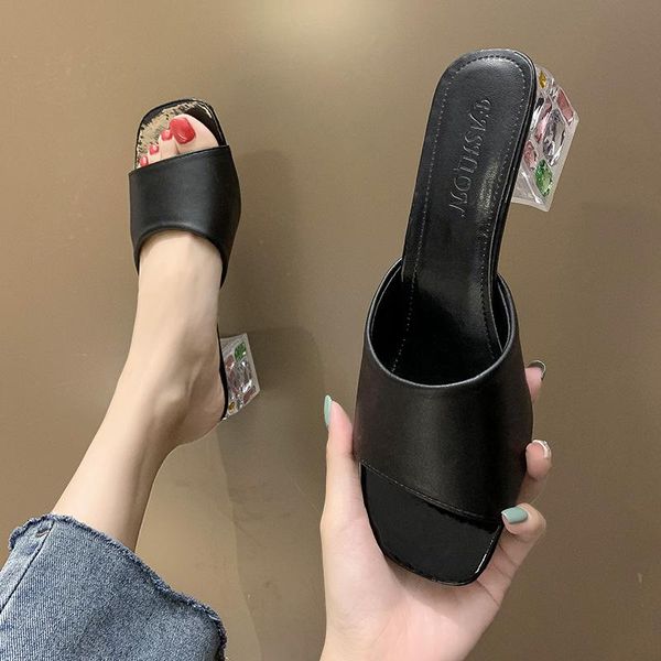 slippers casual female shoes square heel women heels med slides luxury 2021 block high summer soft rome pu rubber hoof, Black
slippers casual female shoes square heel women heels med slides luxury 2021 block high summer soft rome pu rubber hoof, Black