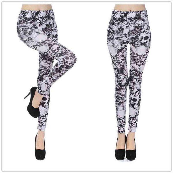 Fashion Elastic Black And White Skull Leggings Milk Silk Printing Pants Women Leggings L1077
Fashion Elastic Black And White Skull Leggings Milk Silk Printing Pants Women Leggings L1077