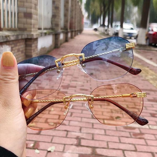 retro brand purple rimless sunglasses women small oval shades for 90s vintage gold alloy square sun glasses men unisex, White;black
retro brand purple rimless sunglasses women small oval shades for 90s vintage gold alloy square sun glasses men unisex, White;black