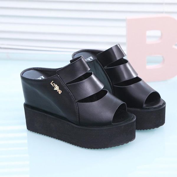 slippers thick-soled 11cm sandals and women summer fashion outdoor beach wedge student fish mouth tide, Black
slippers thick-soled 11cm sandals and women summer fashion outdoor beach wedge student fish mouth tide, Black