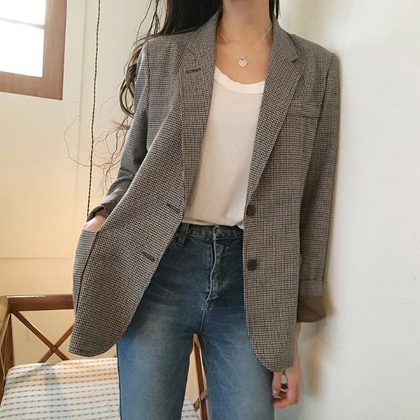 women's suits & blazers korean plaid office lady blazer jacket vintage fashion work suit elegant outerwear feminino 2 colors, White;black
women's suits & blazers korean plaid office lady blazer jacket vintage fashion work suit elegant outerwear feminino 2 colors, White;black