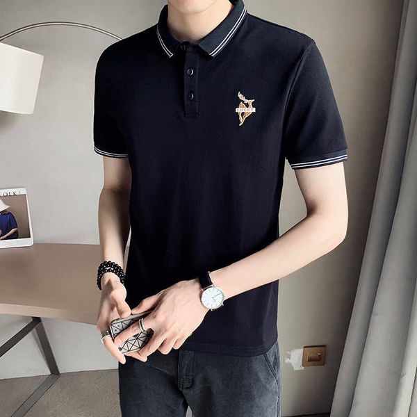 summer embroidery polo shirts men black white shorts sleeve lapel tee fashion casual slim fit business social polos 210527, White;black
summer embroidery polo shirts men black white shorts sleeve lapel tee fashion casual slim fit business social polos 210527, White;black