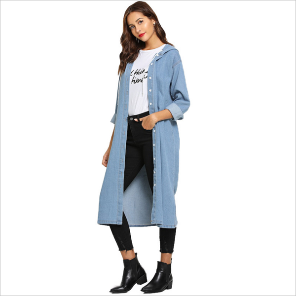 women's jackets rainbowwaves 2021 long oversize casual side split hooded drawstring jeans jacket women, Black;brown
women's jackets rainbowwaves 2021 long oversize casual side split hooded drawstring jeans jacket women, Black;brown