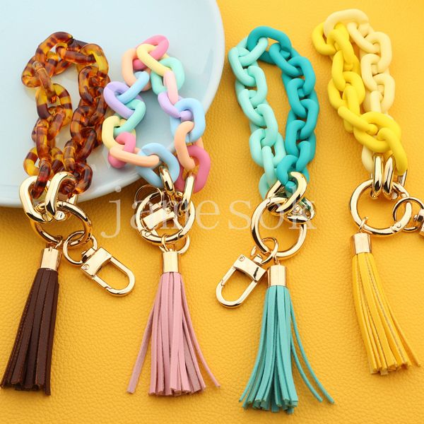 design colorful acrylic keychain pu leather tassel key ring girls chain shape wristlet bracelet keychain for women de245, Silver
design colorful acrylic keychain pu leather tassel key ring girls chain shape wristlet bracelet keychain for women de245, Silver