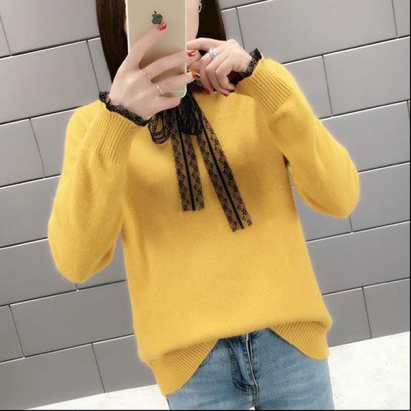 womens clothing sweater knitted sweaters blouses shirts autumn bow neck long sleeveknit loose women 76h, White;black
womens clothing sweater knitted sweaters blouses shirts autumn bow neck long sleeveknit loose women 76h, White;black