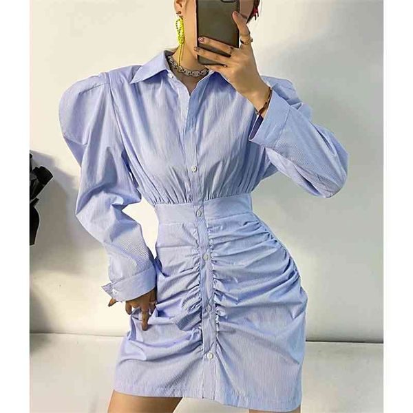 summer women slim striped dress lady long puff sleeve turn down collar party high waist mini folds 210422, Black;gray
summer women slim striped dress lady long puff sleeve turn down collar party high waist mini folds 210422, Black;gray