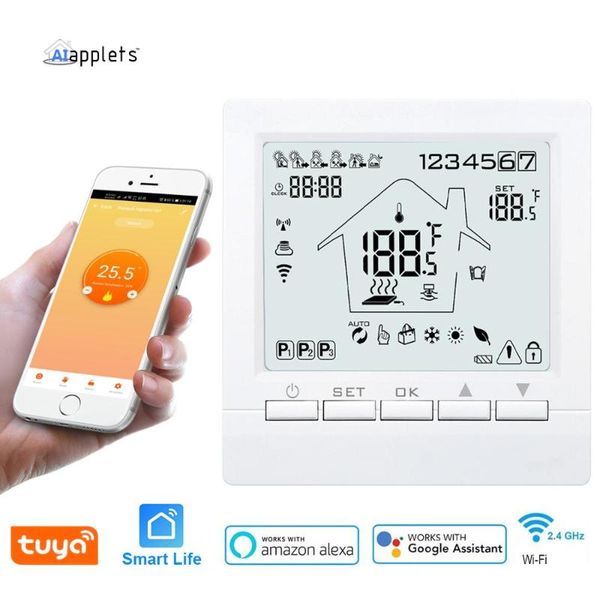 smart home control tuya wifi thermostat temperature controller water electric warm floor heating gas boiler,alexa echo google assistant
smart home control tuya wifi thermostat temperature controller water electric warm floor heating gas boiler,alexa echo google assistant