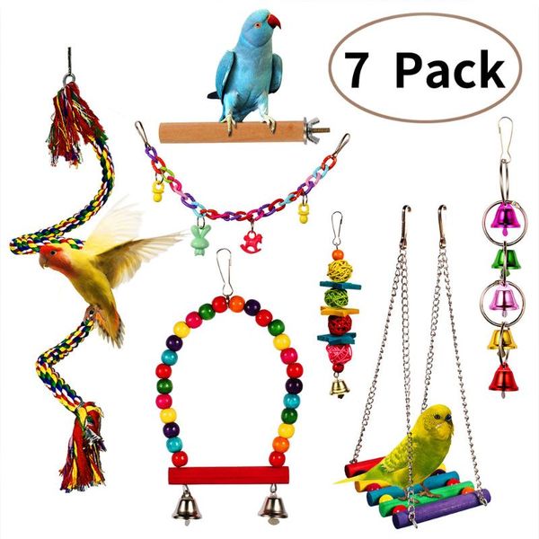 other bird supplies 7pcs combination parrot toys articles bite toy funny swing ball bell standing training
other bird supplies 7pcs combination parrot toys articles bite toy funny swing ball bell standing training