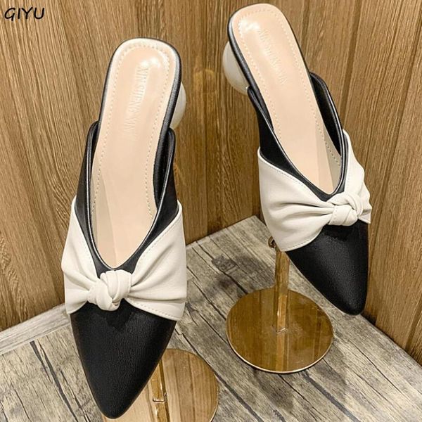 dress shoes sweet mules 2021 spring high-heels pointed sandals women's color matching round heel casual slippers female outer wear, Black
dress shoes sweet mules 2021 spring high-heels pointed sandals women's color matching round heel casual slippers female outer wear, Black