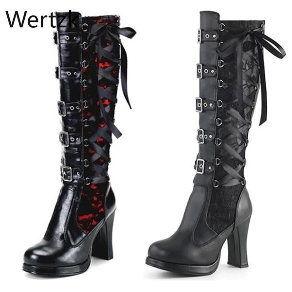 boots fashion women punk cosplay cross tied leather kneeth autumn winter platform gothic bows shoes ladies est, Black
boots fashion women punk cosplay cross tied leather kneeth autumn winter platform gothic bows shoes ladies est, Black