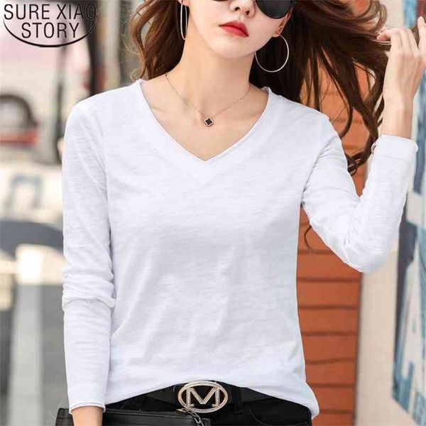 autumn long sleeve t-shirts cotton bottoming shirts women plus size loose tshirt solid 5 colors v-neck korean t shirt 10798 210506, White
autumn long sleeve t-shirts cotton bottoming shirts women plus size loose tshirt solid 5 colors v-neck korean t shirt 10798 210506, White