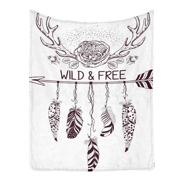 Rose Flower, Arrow and Feathers Warm and Cozy 100% Polyester Micro Fleece Blanket,40 x 50 Inch
Rose Flower, Arrow and Feathers Warm and Cozy 100% Polyester Micro Fleece Blanket,40 x 50 Inch