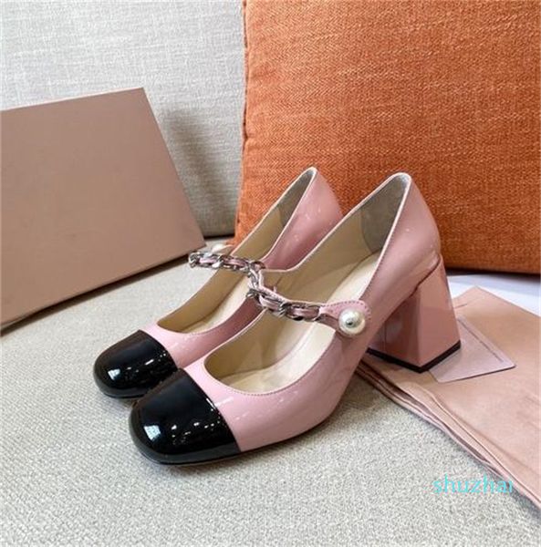 designer dress shoes 2021 round toe high heels shallow mouth pearl chain color matching mary jane retro princess women, Black
designer dress shoes 2021 round toe high heels shallow mouth pearl chain color matching mary jane retro princess women, Black