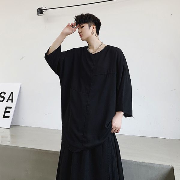dark ins fashion shirt summer retro short sleeve japanese t male superior irregular temperament, drop feeling yamamoto sewing tsdu, White;black 
dark ins fashion shirt summer retro short sleeve japanese t male superior irregular temperament, drop feeling yamamoto sewing tsdu, White;black