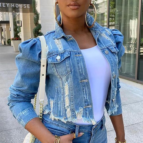 women's jackets 2021 spring women ripped denim vintage casual short jean jacket puff sleeve winter female coat streetwear, Black;brown
women's jackets 2021 spring women ripped denim vintage casual short jean jacket puff sleeve winter female coat streetwear, Black;brown