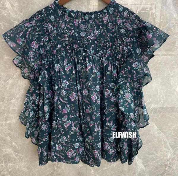 women's blouses & shirts woman dark green vintage floral print cotton blouse round neck ruffled sleeveless fashion 2022ss, White
women's blouses & shirts woman dark green vintage floral print cotton blouse round neck ruffled sleeveless fashion 2022ss, White