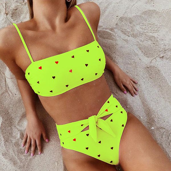neon green heart print high waist bikini 2021 women bandeau swimsuit knotted swimwear two-pieces bikini set bather bathing suiting
neon green heart print high waist bikini 2021 women bandeau swimsuit knotted swimwear two-pieces bikini set bather bathing suiting