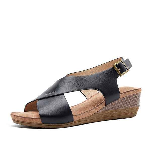 slippers 2021 summer women wedge sandals pu buckle strap flats platform shoe open toe vintage ladies beach fashion female plus size 35-42, Black
slippers 2021 summer women wedge sandals pu buckle strap flats platform shoe open toe vintage ladies beach fashion female plus size 35-42, Black