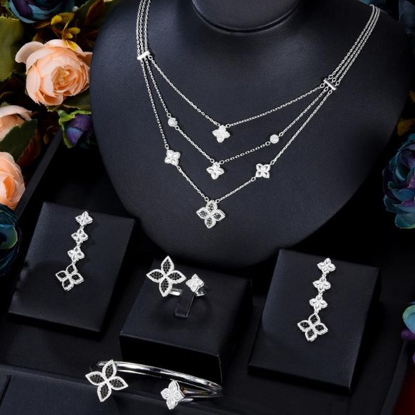 earrings & necklace godki 4pcs luxury dubai jewelry set for women wedding party multicolor zircon crystal bridal, Silver
earrings & necklace godki 4pcs luxury dubai jewelry set for women wedding party multicolor zircon crystal bridal, Silver