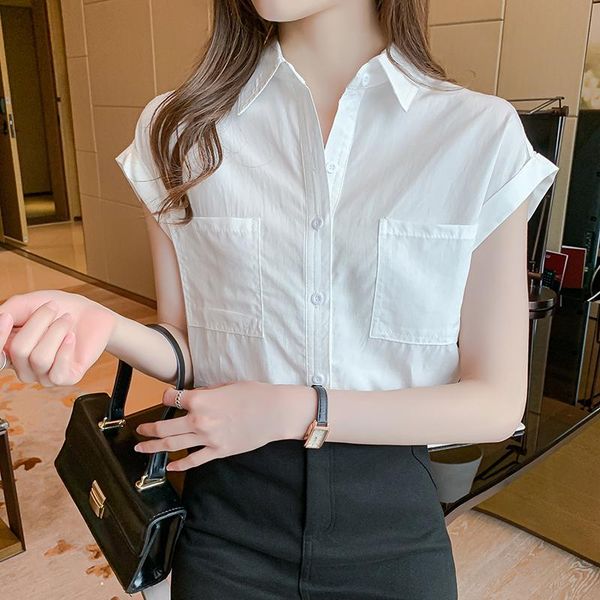 women's blouses & shirts white shirt short sleeve design for women in summer