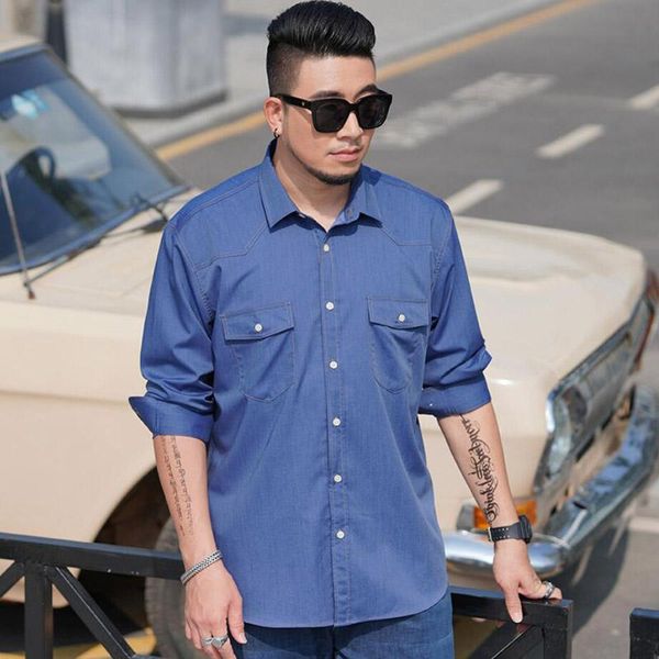 men's casual shirts autumn spring men denim shirt long sleeve 10xl 11xl 12xl large size oversize fat cow boy pockets 60, White;black
men's casual shirts autumn spring men denim shirt long sleeve 10xl 11xl 12xl large size oversize fat cow boy pockets 60, White;black