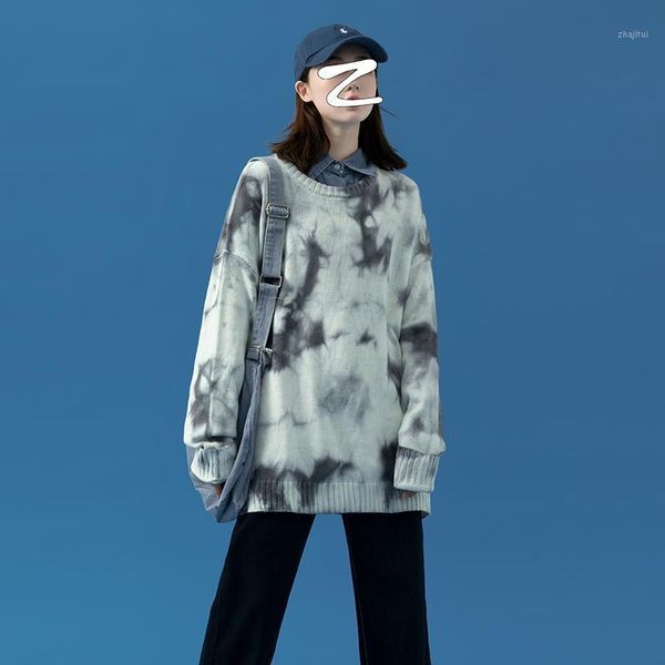 women's sweaters fall clothes for women tie dye sweater korean 2021 fashion knitted pullover oversize crew neck jumper winter harajuku, White;black
women's sweaters fall clothes for women tie dye sweater korean 2021 fashion knitted pullover oversize crew neck jumper winter harajuku, White;black