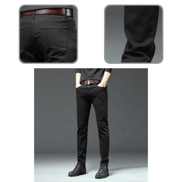 men's jeans classic casual pants solid color simple stylish mid-waist black denim, Blue
men's jeans classic casual pants solid color simple stylish mid-waist black denim, Blue