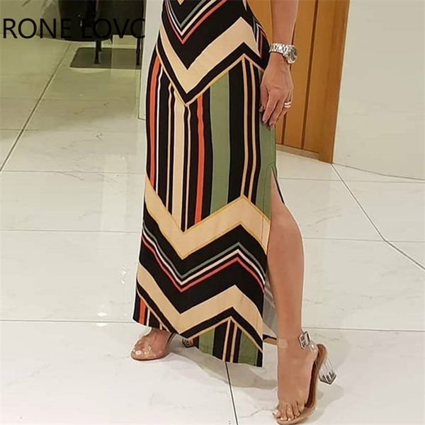 women sleeveless o-neck colorful striped print side slit maxi dress elegant fashion chic dress, Black;gray
women sleeveless o-neck colorful striped print side slit maxi dress elegant fashion chic dress, Black;gray