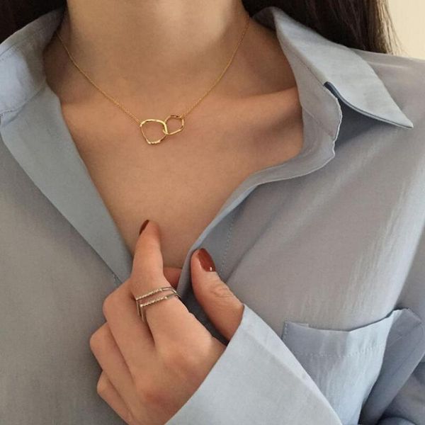 pendant necklaces double circle interlock clavicle short necklace silver color for women collares erkek kolye
pendant necklaces double circle interlock clavicle short necklace silver color for women collares erkek kolye