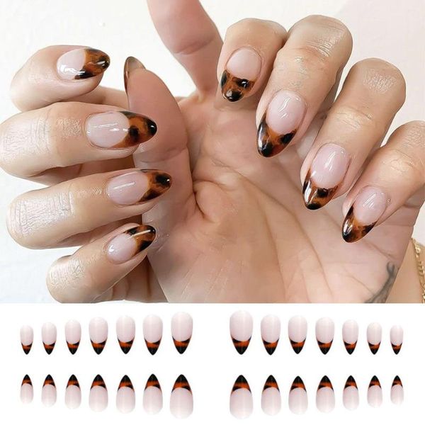 false nails 24pcs/box women fashion artificial full cover detachable wearable fake caramel french almond nail tips, Red;gold
false nails 24pcs/box women fashion artificial full cover detachable wearable fake caramel french almond nail tips, Red;gold