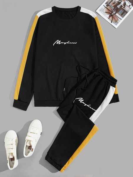 men contrast side seam letter graphic pullover & drawstring waist sweatpants z0gw#, Gray
men contrast side seam letter graphic pullover & drawstring waist sweatpants z0gw#, Gray