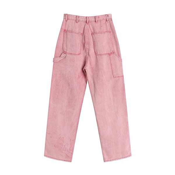 women's jeans pink straight high waist vintage streetwear korean wide leg trouse overalls harajuku loose straight-leg pants, Blue
women's jeans pink straight high waist vintage streetwear korean wide leg trouse overalls harajuku loose straight-leg pants, Blue