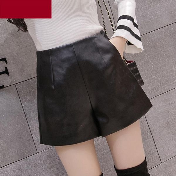 women's shorts pu women elegant high waisted bottoms korean 2021 autumn faux leather wide leg short feminimos 9a0125, White;black
women's shorts pu women elegant high waisted bottoms korean 2021 autumn faux leather wide leg short feminimos 9a0125, White;black