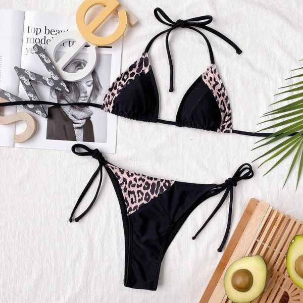 women's swimwear jnzfxes 2021 women leopard patchwork mini thong bandage bikini female bathing suits lyc33, White;black
women's swimwear jnzfxes 2021 women leopard patchwork mini thong bandage bikini female bathing suits lyc33, White;black