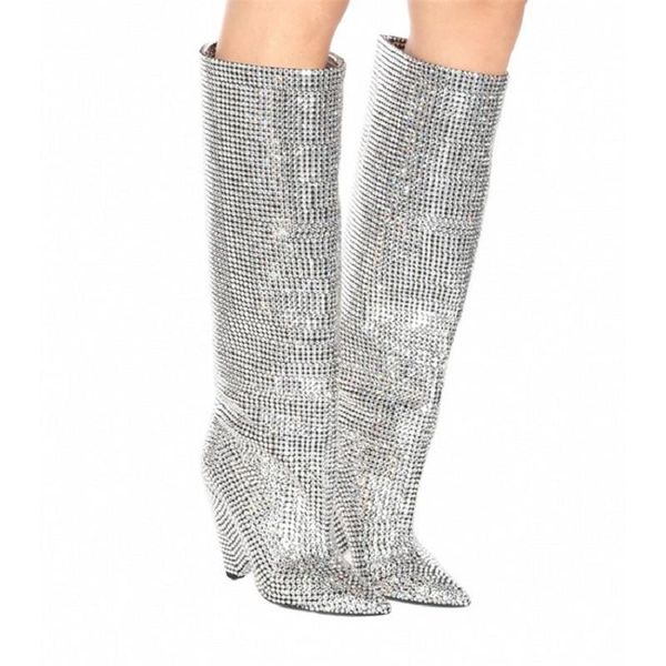 boots winter women's silver bright diamond special-shaped high-heeled knee-high crystal strange style heels shoes woman, Black
boots winter women's silver bright diamond special-shaped high-heeled knee-high crystal strange style heels shoes woman, Black