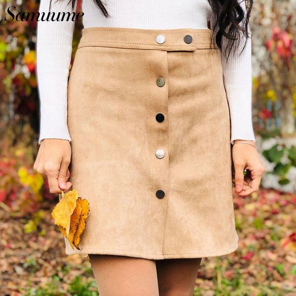 skirts samuume 2021 women button short suede skirt solid a-line mini female autumn winter high waist tube saia 1808069, Black
skirts samuume 2021 women button short suede skirt solid a-line mini female autumn winter high waist tube saia 1808069, Black