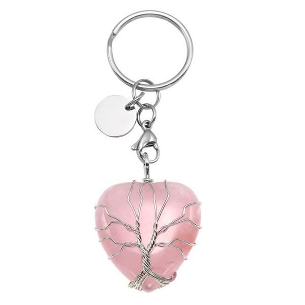 keychains fyjs unique silver plated wire wrap circle lobster clasp natural rose pink quartz love heart key chain for women gift
keychains fyjs unique silver plated wire wrap circle lobster clasp natural rose pink quartz love heart key chain for women gift