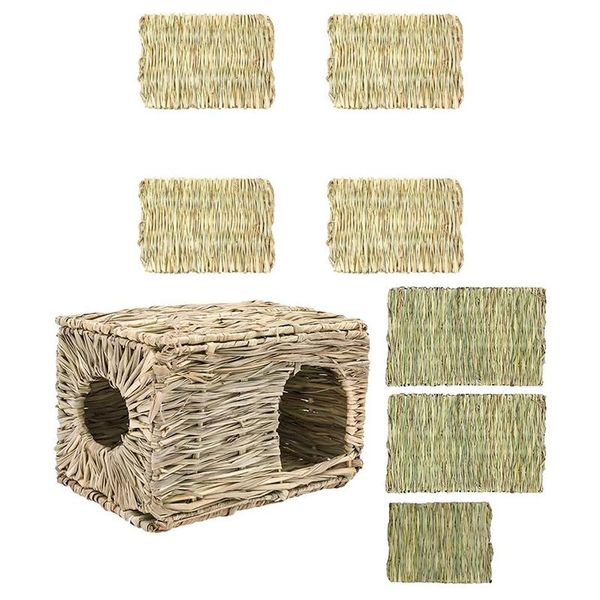 kennels & pens chew toy straw mat small animal mattress 4pcs with hut hand-woven hay bed, 3 (2l + 1m) mats
kennels & pens chew toy straw mat small animal mattress 4pcs with hut hand-woven hay bed, 3 (2l + 1m) mats
