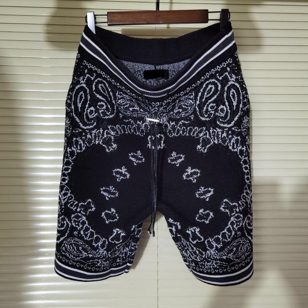 men's shorts black cashew ins flower jacquard knit men and women casual medium pants high street fashion, White;black
men's shorts black cashew ins flower jacquard knit men and women casual medium pants high street fashion, White;black